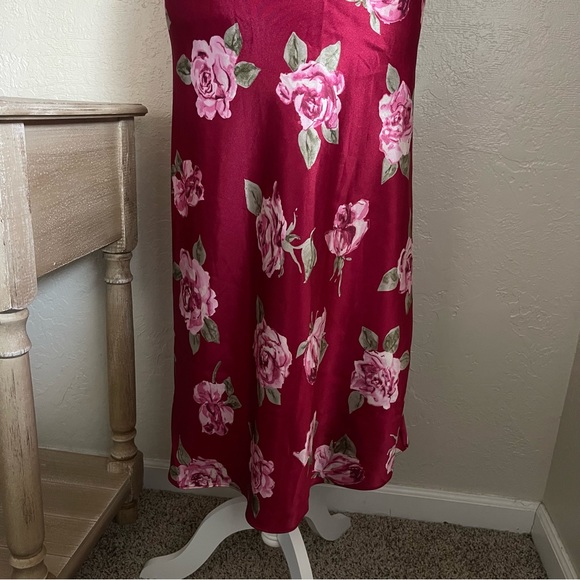 Vintage Slip Satin Silk Floral Lace Romantic Whimsical Sexy Coquette Fairy Dress - Picture 4 of 13